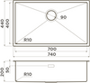 Кухонная мойка Omoikiri Taki 74-U/IF GB нержавеющая сталь, графит
